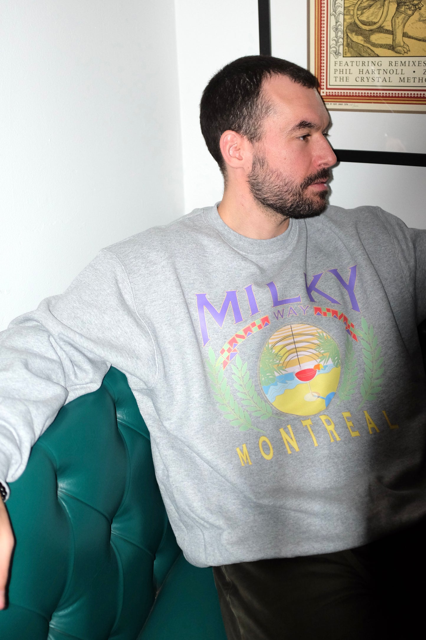 Milky way Vacay grey crewneck