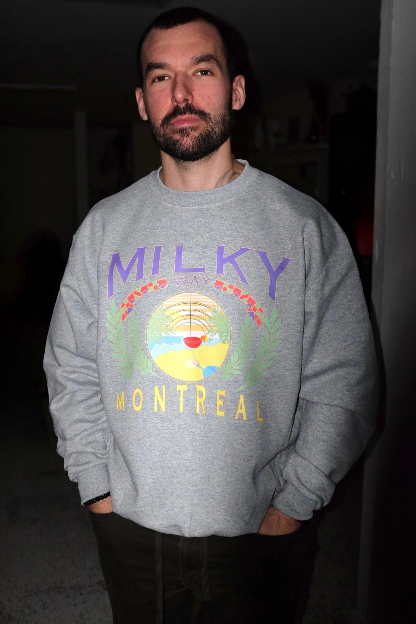 Milky way Vacay grey crewneck